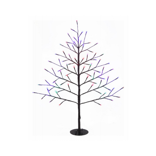 LEDUP MANUFACTURING GROUP LTD HGW40SLMUTW Christmas Lawn Decor, Bare Branch Wall Tree, 76 Twinkling Multi-Color LED Lights, 40-In.
