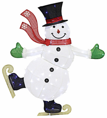 PULEO ASIA LIMITED 75-DE9220L LED Christmas Outdoor Decoration, Skating Snowman, 54-In.