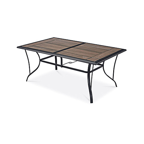 COURTYARD CREATIONS TCS67SD Charleston Tile-Top Patio Dining Table, Wood-Look, 67 x 41-In.