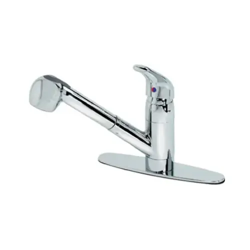 Kitchen Faucet With Pull-Out Spray, Temperature Memory, Chrome Finish