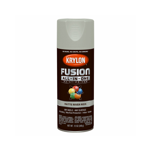 KRYLON DIVERSIFIED BRANDS K02794007 Fusion All-In-One Spray Paint + Primer, Matte River Rock, 12-oz.