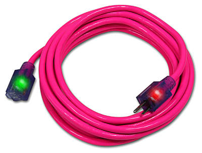 Pro Glo D17335015 Extension Cord, Pink, 14/3, 15-Ft.