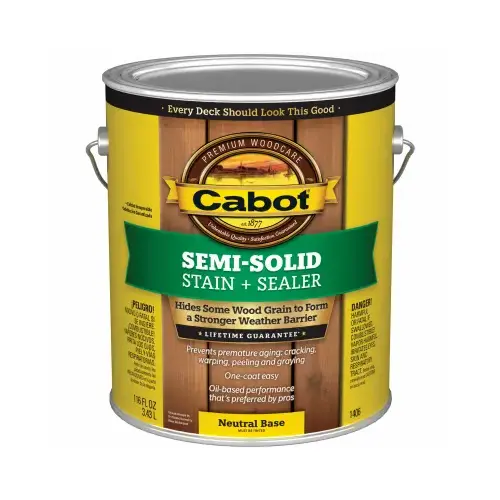 Semi-Solid Deck & Siding Stain, Neutral, 1-Gallon - pack of 4