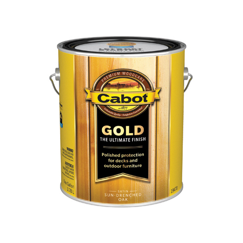 CABOT/VALSPAR CORP 19470-07-XCP4 140.00.007 Exterior Stain, Gold Gloss, Sun-Drenched Oak, Liquid, 1 gal, Can - pack of 4