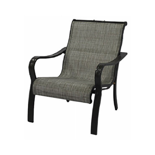 Four Seasons Courtyard AEE00900H60 St. Augustine Sling Patio Chair, Sandy Taupe Olefin With Mocha Aluminum Frame