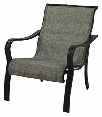 Four Seasons Courtyard AEE00900H60 St. Augustine Sling Patio Chair, Sandy Taupe Olefin With Mocha Aluminum Frame