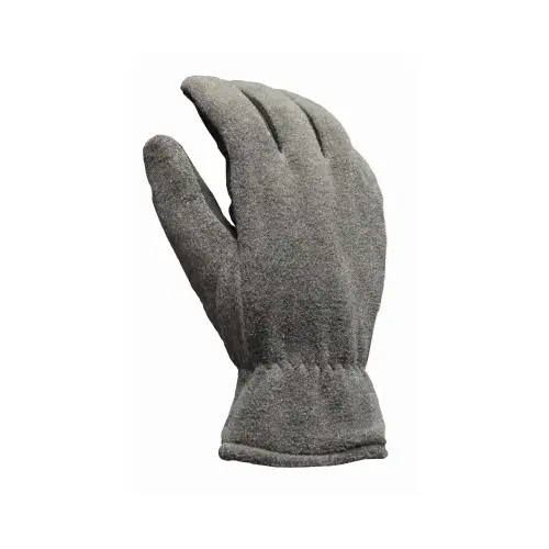 Winter Fleece Gloves, Synthetic Leather Palm, 40G Thinsulate, Men's Large