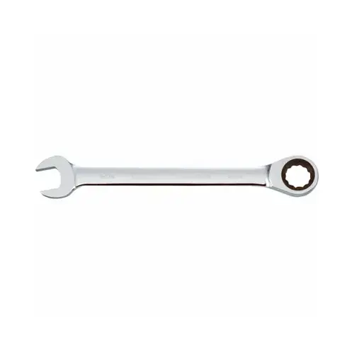 Combination Wrench, SAE, 1-1/8 in Head, 14-1/8 in L, Chrome