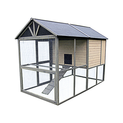 MY BACKYARD FARM DDP-1837 Hen Coop, Walk-In, Taupe With Chocolate Trim, 98.4 x 55.1 x 70.9-In.