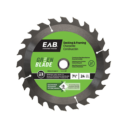 Exchange-A-Blade 1110052 Circular Saw Blade, 24-Tooth x 7-1/4-In.