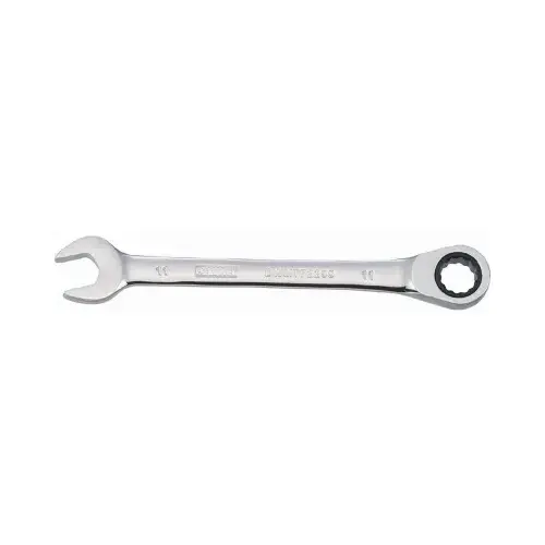 Combination Wrench, Metric, 11 mm Head, 5-25/32 in L, 12-Point, Chrome, Comfort-Grip Handle