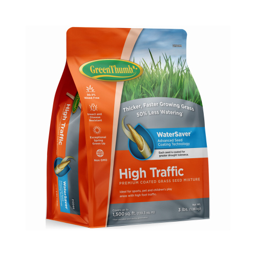 Premium Coated High-Traffic Grass Seed, 3-Lbs., Covers 1,500 Sq. Ft.