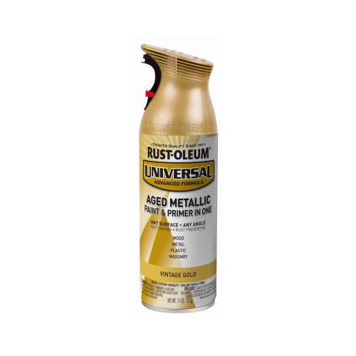 Universal Paint & Primer Metallic Spray Paint, Vintage Gold, 11-oz.