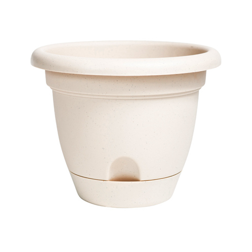 Lucca Planter, Self-Watering, Pebble Stone Plastic, 16-In.