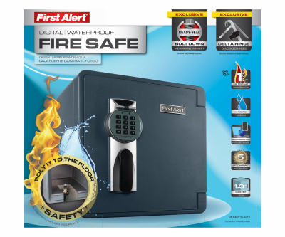 First Alert 2092DF-BD Waterproof & Fireproof Digital Safe, 1.32-Cu. Ft.