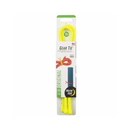 Nite Ize GT18-33-2R3 Gear Tie Reusable Rubber Twist Tie, Neon Yellow, 18-In