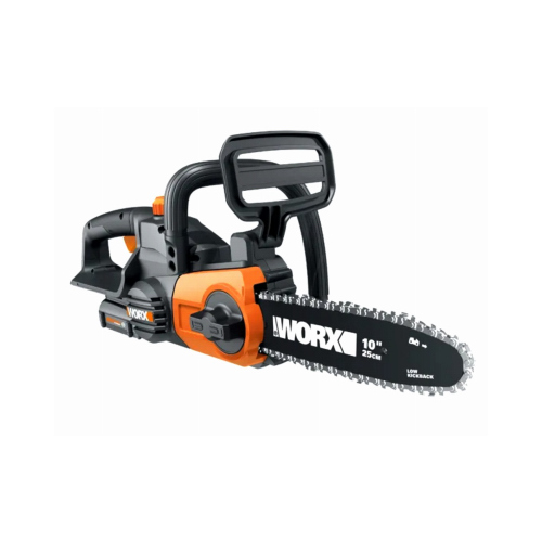 Worx WG322 Auto-Tension Chainsaw, 20 V Battery, 10 in L Bar/Chain, 3/8 in Bar/Chain Pitch, Black
