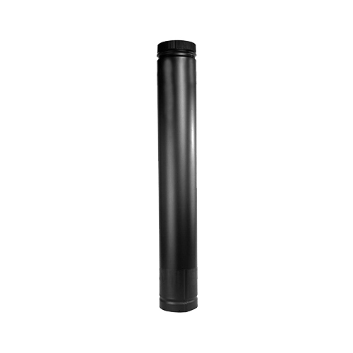 Telescopic Stove Pipe, Double Wall, Black Matte Finish, Adjusts 38-68-In. x 8-In.