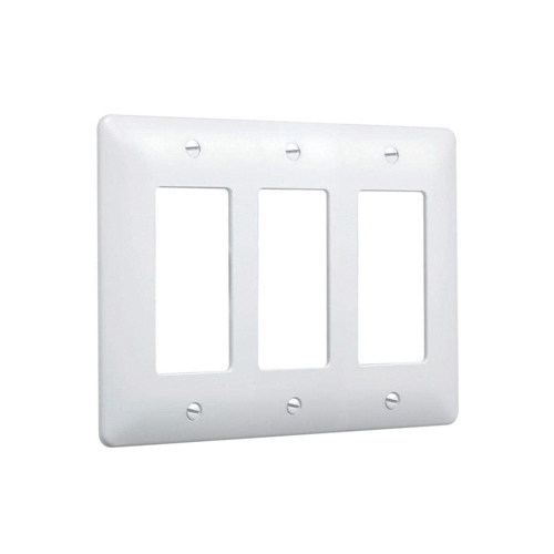RACO INCORPORATED 5550W TayMac Masque 5000 Series Decorator Wall Plate, 3 Gang, White