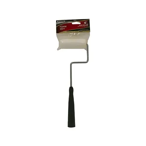 TRUE VALUE APPLICATORS 60180TV Mini Paint Roller Cover + Frame, Foam, 4-In.