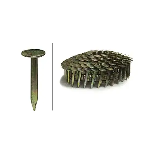 Roofing Nails, Electro Galvanized Coil, 1-In. x .120, 7,200-Ct.