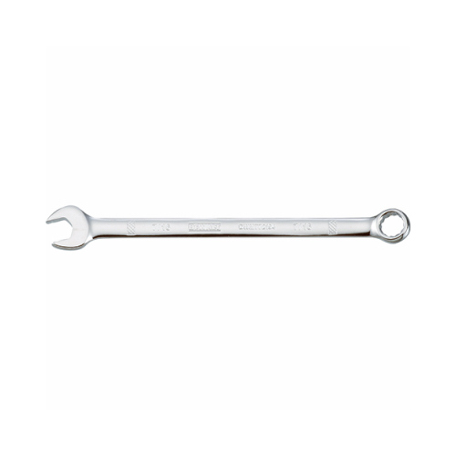 Combination Wrench, SAE, 7/16 in Head, 5-25/32 in L, 12-Point, Chrome, Comfort-Grip Handle