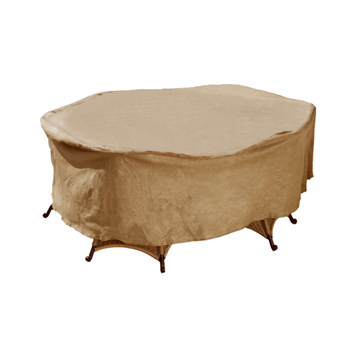 BUDGE INDUSTRIES LLC P5A13SFRC-N Oval Rec Table/Chair Combo Cover, Tan, 72-In.