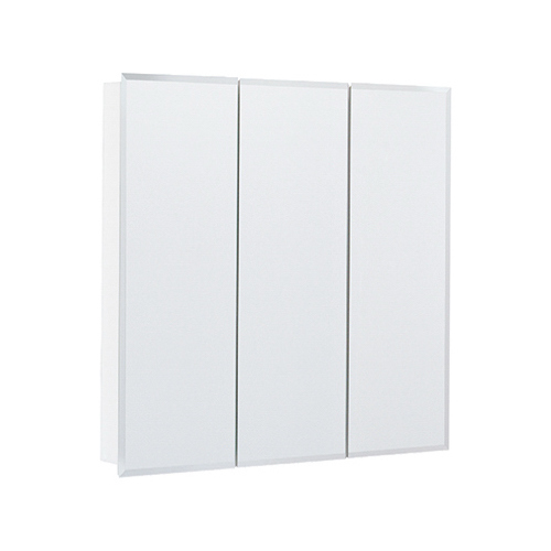 Medicine Cabinet, Surface Mount, Beveled Tri-View Mirror, 30W x 4.25D x 29.625H-In.