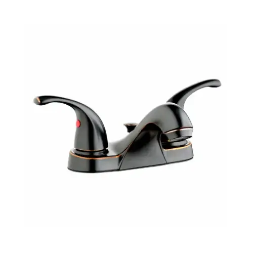 Centerset Lavatory Faucet With Pop-Up, 2 Zinc Lever Handles, Brushed Bronze