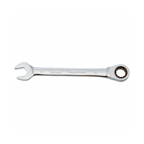 Combination Wrench, Metric, 12 mm Head, 6-3/32 in L, 12-Point, Chrome, Comfort-Grip Handle