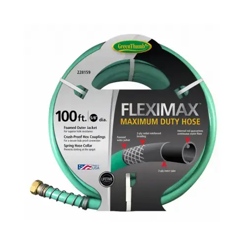 Green Thumb GTFM58100V2 FLEXIMAX Garden Hose, Max Duty, 5/8-In. x 100-Ft.