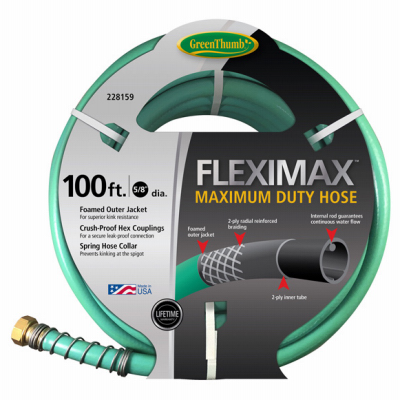 Green Thumb GTFS58100 FLEXIMAX Garden Hose, Max Duty, 5/8-In. x 100-Ft.