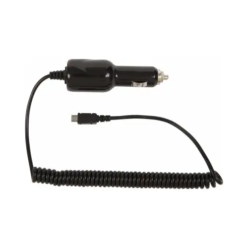 GetPower GP-CLA-M Vehicle Charging Cable, Micro-USB, Black, 3 ft L