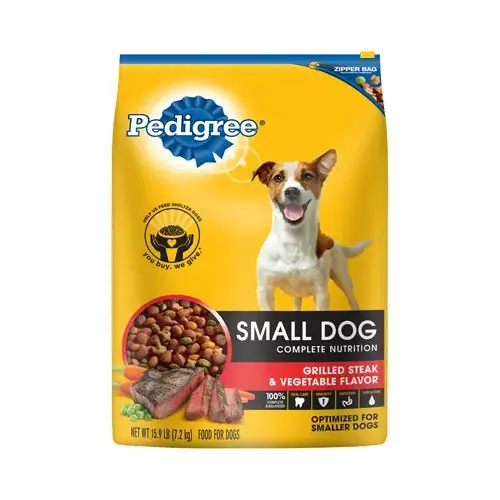 Dry Dog Food, Small Dog Adult Complete Nutrition Grilled Steak & Vegetable Flavor , 14-Lb.