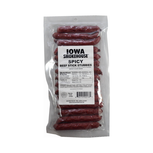 IOWA SMOKEHOUSE/PREFERRED WHOLESALE IS-8BSTS-XCP12 Beef Stick Stubbies, Spicy, 8-oz. - pack of 12