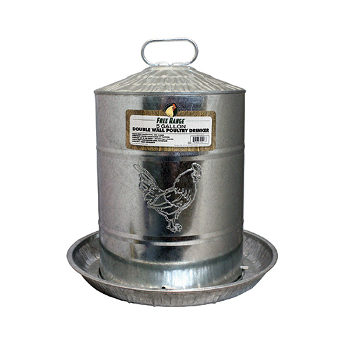 MANNA PRO PRODUCTS LLC 1000265 Poultry Drinker Double-Wall Galvanized Steel, 5-Gals.