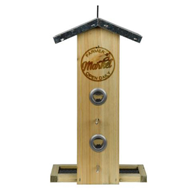 Nature's Way WWGF1-DECO Rustic Bird Feeder, Vertical Hopper, Cedar