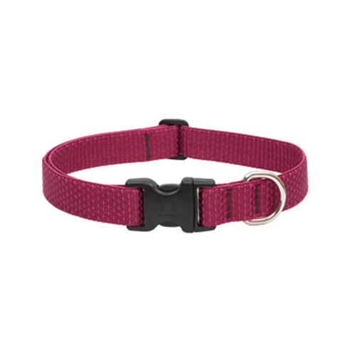 Eco Dog Collar, Adjustable, Berry, 1 x 16 to 28-In.