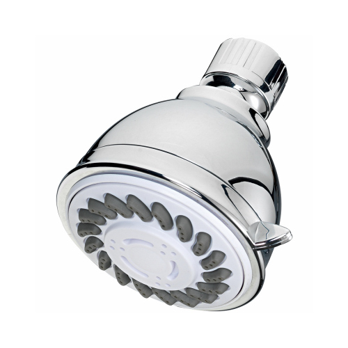 Showerhead, Fixed-Mount, 3-Settings, Chrome Plastic