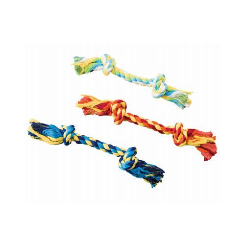 2-Knot Colored Dental Rope Dog Toy, 16-In.