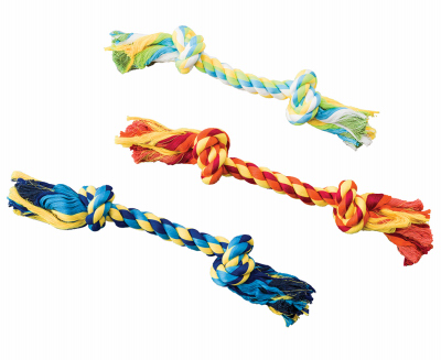 Ethical 54233 2-Knot Colored Dental Rope Dog Toy, 16-In.