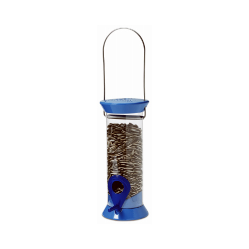 Droll Yankees JFB-S8B Songbird Tube Feeder for Beginners, 8-In., Blue