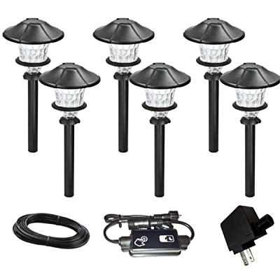 RIMPORTS LLC TV40387 LED Path Light, Black Aluminum, 16 Lumens, .75-Watt, 6-Pc.