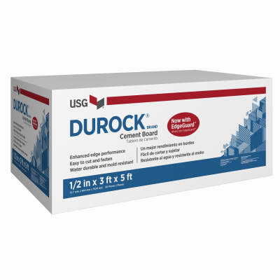 USG 172954 Cement Board Durock 3 ft. W X 5 ft. L X 1/2" Gray