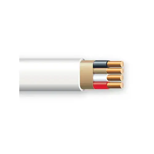 Building Wire, 14 AWG Wire, 3 -Conductor, 50 ft L, Copper Conductor, PVC Insulation White