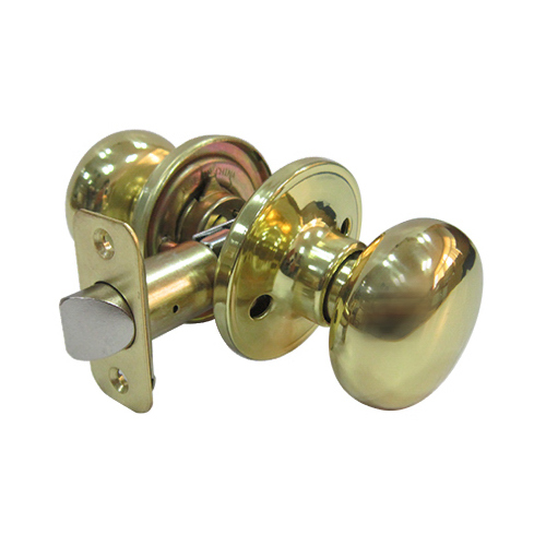 Faultless TF730B Passage Door Knob Mushroom Polished Brass Right Handed Polished Brass