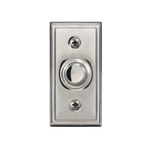 Pushbutton Doorbell Satin Nickel Silver Metal Wired Satin Nickel