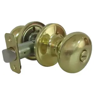 Faultless Mushroom Polished Brass Passage Door Knob Right Handed