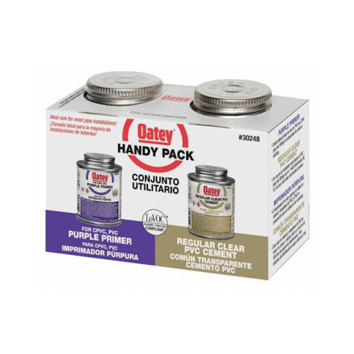 Oatey 302483 8 oz. PVC Handy Pack Purple Primer and Solvent Cement