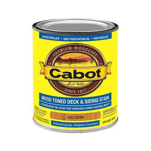 CABOT/VALSPAR CORP 3002-05 Deck & Siding Stain, Cedar Tone, Qt.